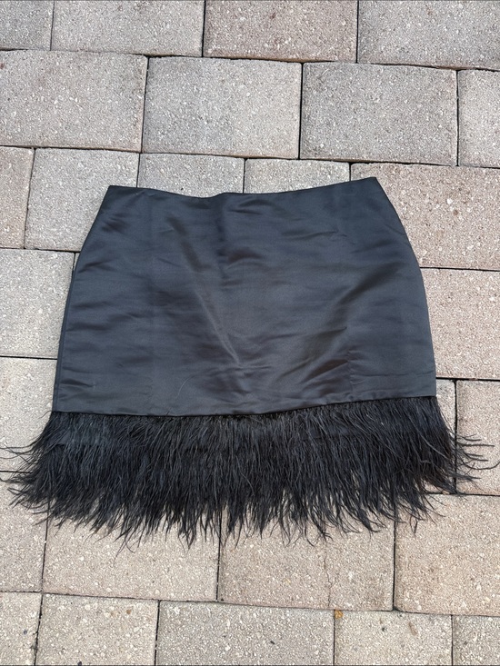 J. Crew Dresses & Skirts - J. Crew Black Mini Skirt with Feather Hem